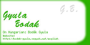gyula bodak business card